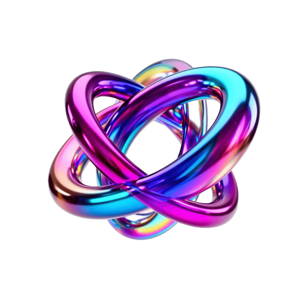 Chromatic 3D form representing engineered systems