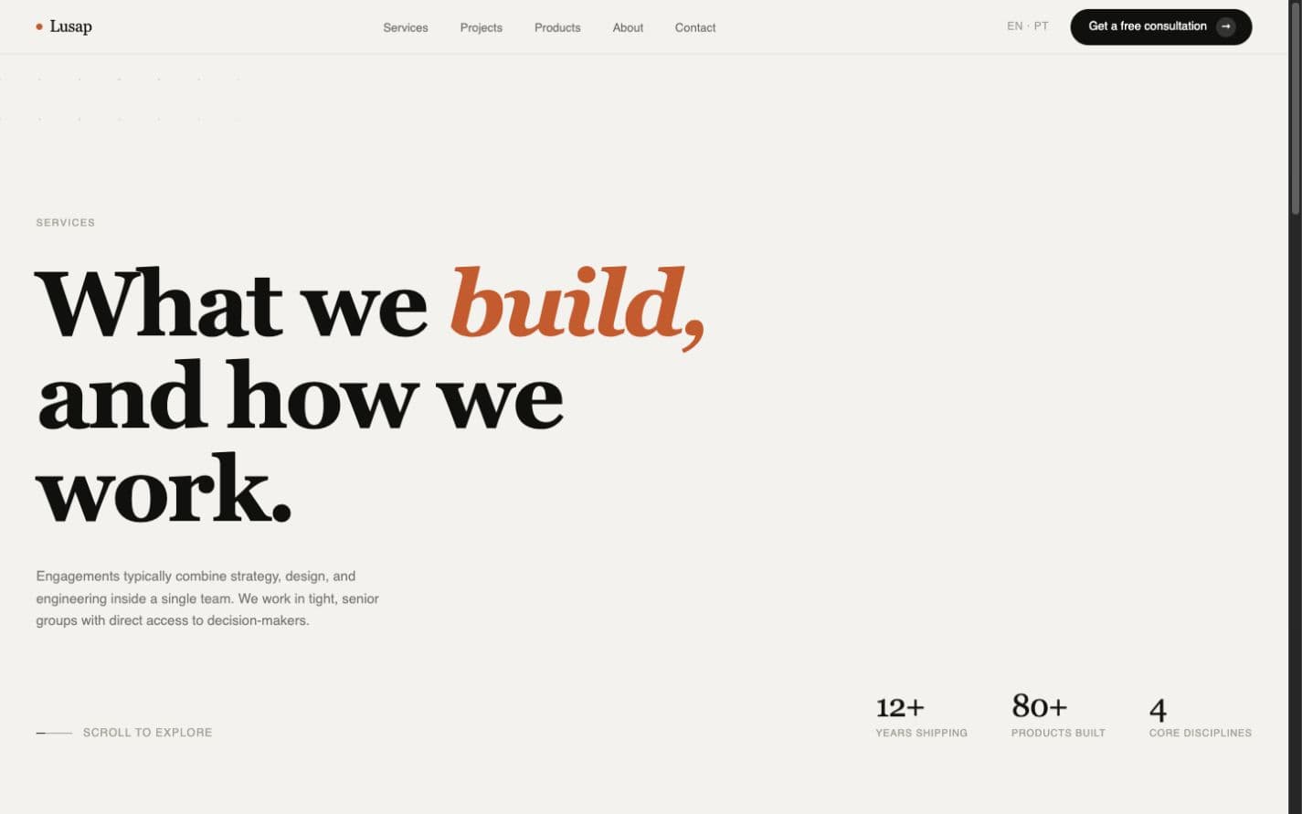 Editorial services-page composition